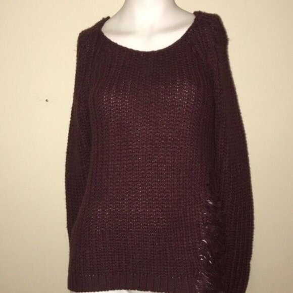 NWT Planet Gold Wine Destructed Pullover - Picture 3 of 5
